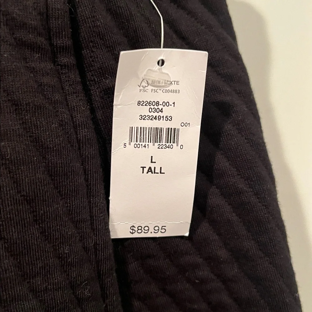 NWT GapFit Quilted Jacquard Barrel Pants Black Cotton blend Large Tall/Long - Picture 4 of 8